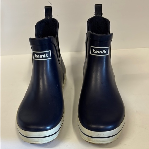 Kamik Navy Blue Shirt Pull On Rain Boots - Picture 2 of 10